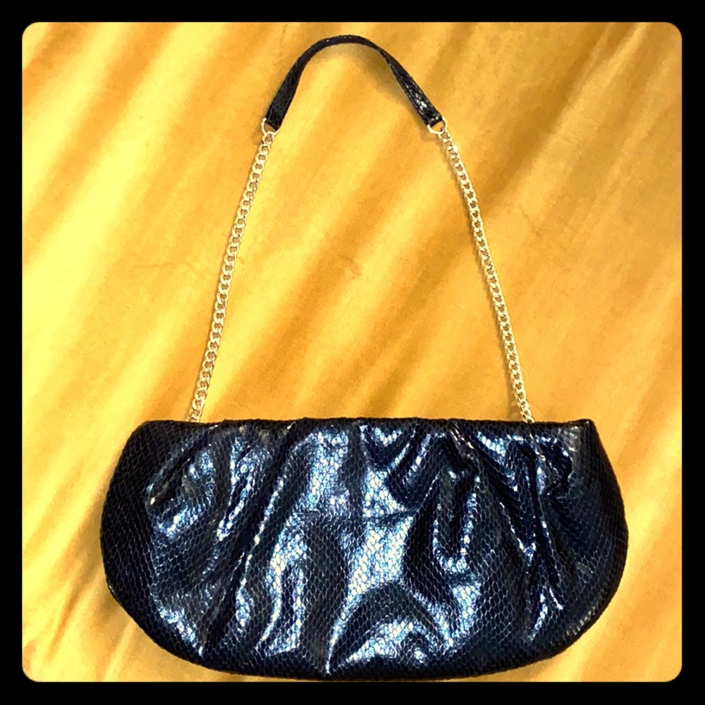 Snake Skin Black Clutch